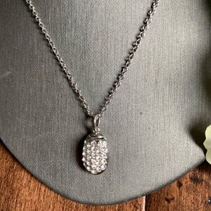 Silver necklace with Crystal nugget pendant